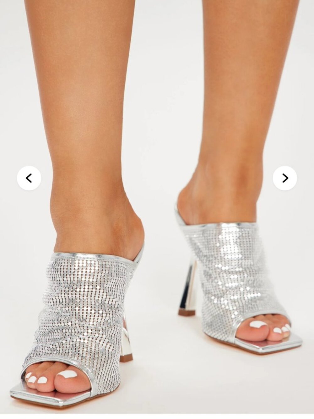 Brand new in box Silver Mules